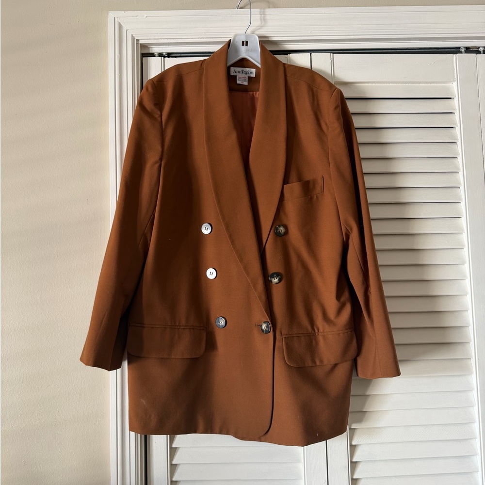Ann Taylor Vintage 100% Wool Double-Breasted Blazer